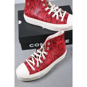 Converse CTAS Lift High Platform Snake Print Red Womens 7.5 Sneakers New